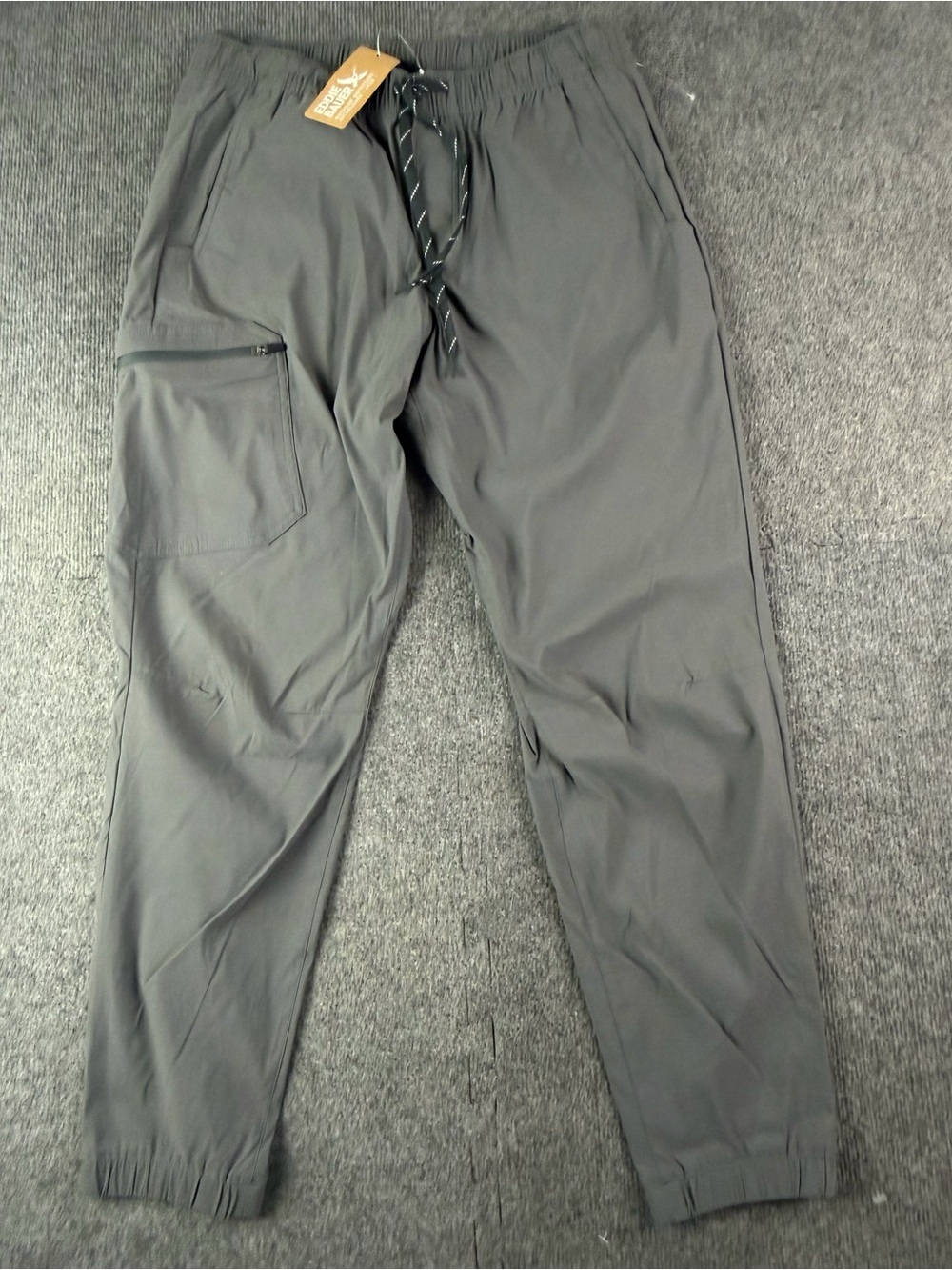 Eddie Bauer Rainier UPF 50+ Men Elastic Waist Drawstring Joggers Pants Sz L Gray